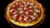 Chocolate preto com morangos